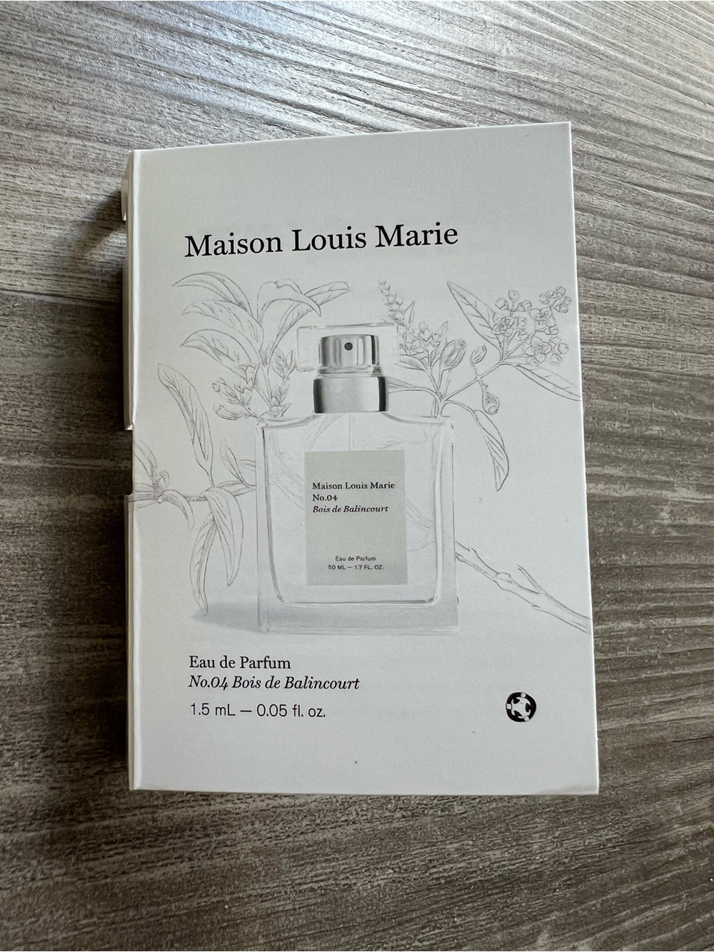 MAISON LOUIS MARIE • No.04 Bois de Balincourt Eau de Parfum Sample Card